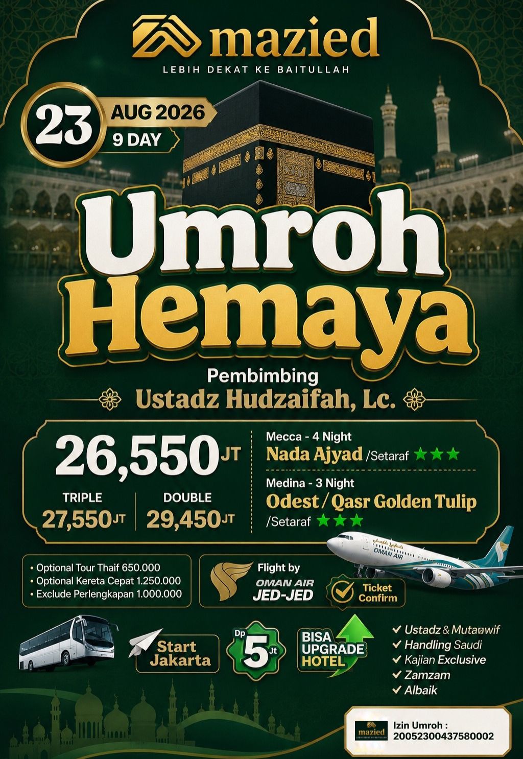 Umroh Hemaya 23 AUG 2026